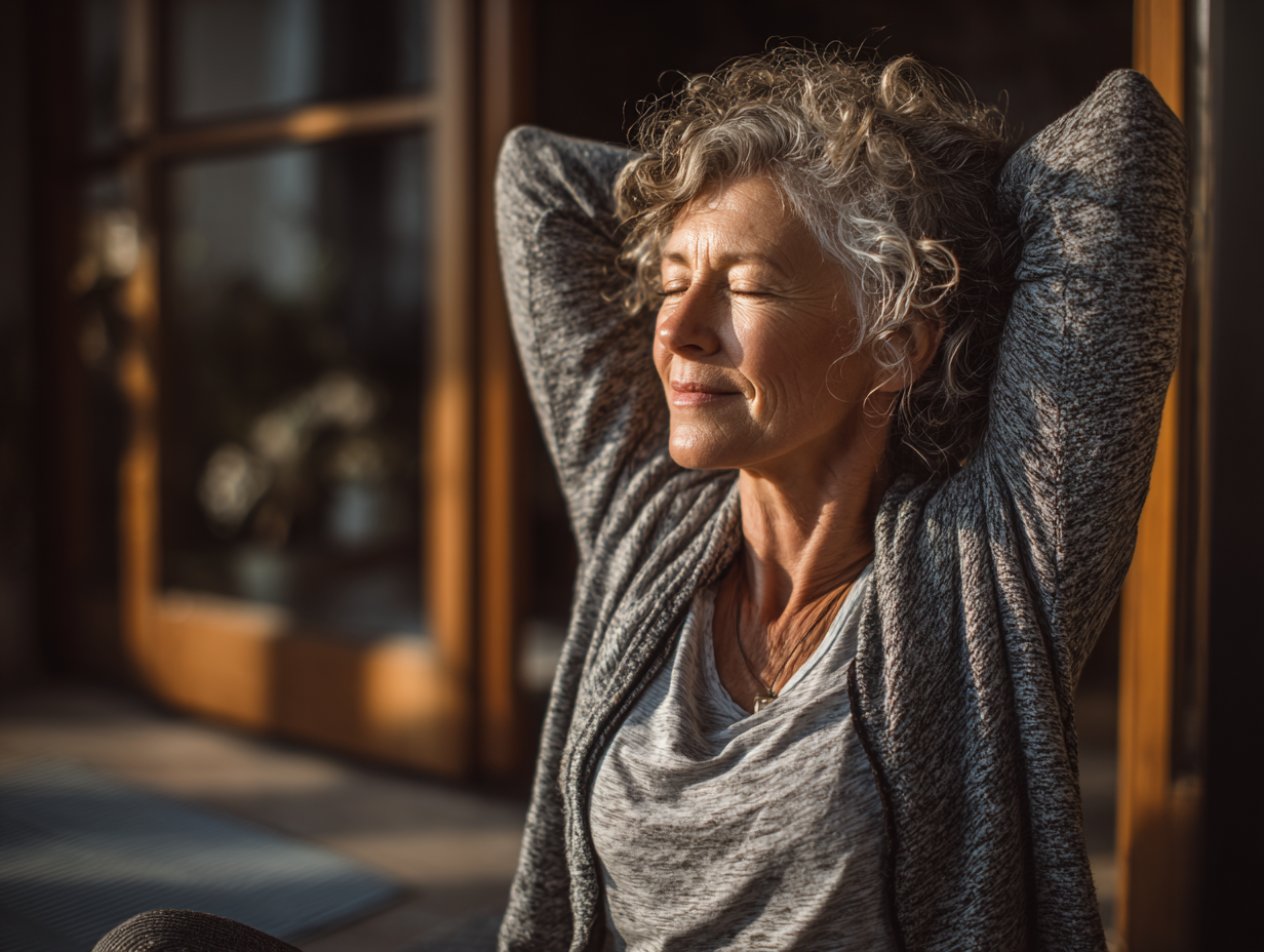 Активна жінка старшого віку демонструє здорові звички